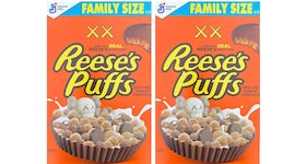 KAWS x Reese's Puffs Cereal Family Size 2x Lot (Not Fit For Human Consumption)