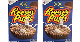 KAWS x Reese's Puffs Limited Edition Cereal 2x Lot (Not Fit For Human Consumption) Blue