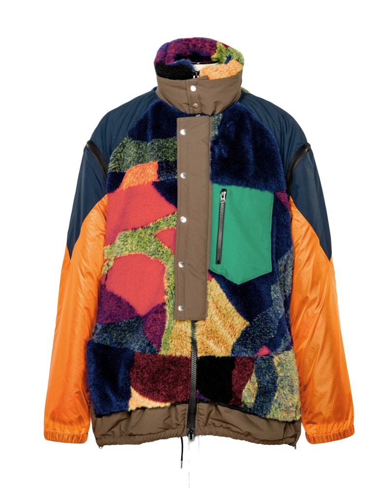 KAWS x Sacai Acquard Faux Fur Reversible Blouson Multi Men's