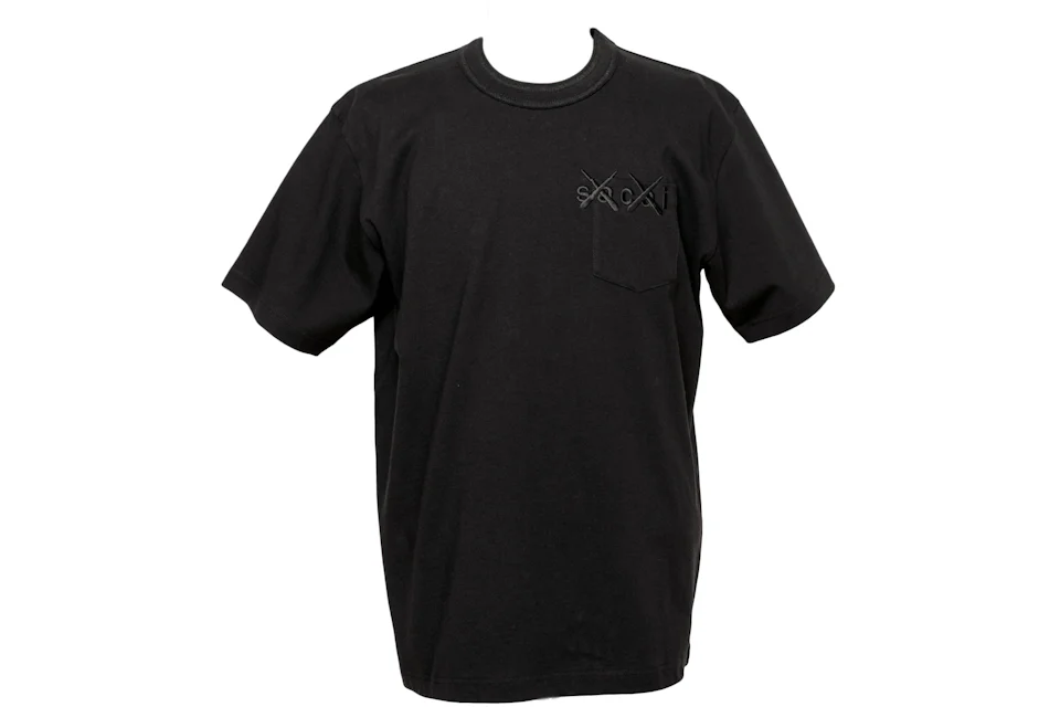 KAWS x Sacai Embroidery Tee Black x Black Men's - FW21 - US