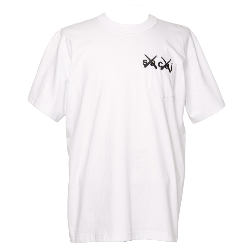 【割引あり】sacai x KAWS Embroidery T-Shirt WHITE 2 Tシャツ/カットソー(半袖/袖なし)