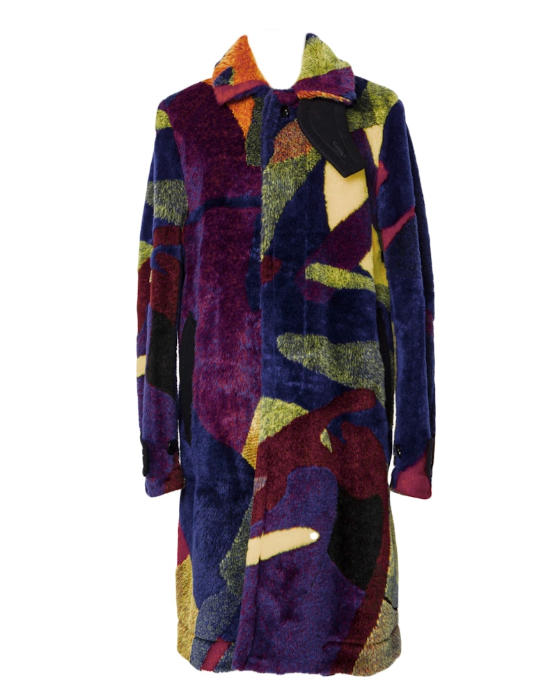 KAWS x Sacai Jacquard Faux Fur Coat Multi - FW21 男装- CN