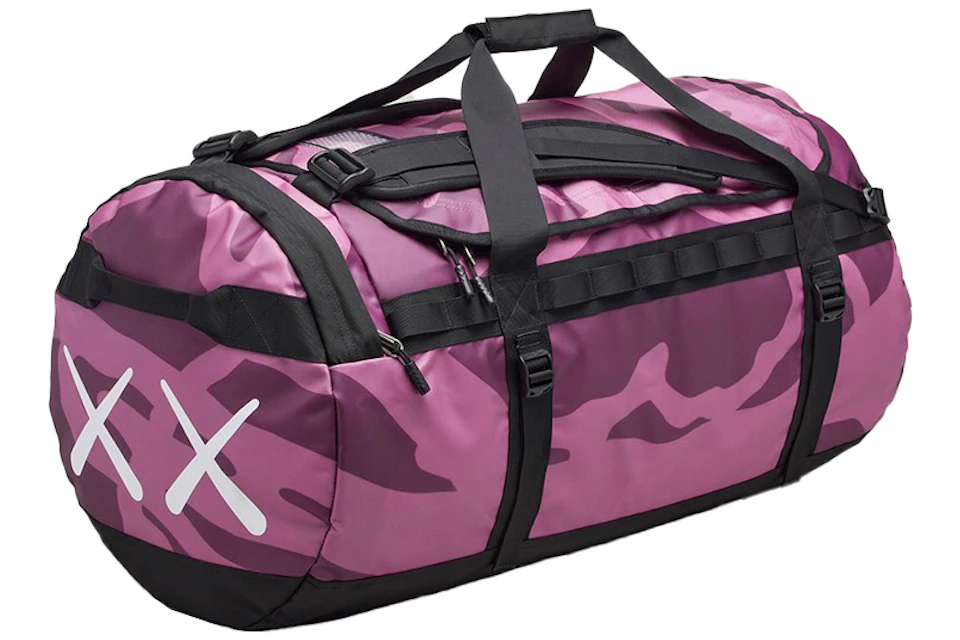 KAWS x The North Face Basecamp L Duffle Bag Pamplona Purple Dragline Print