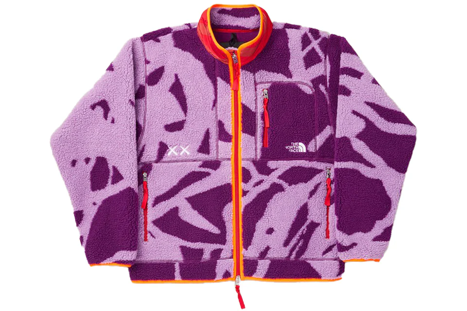 KAWS x The North Face Freeride Fleece Jacket Pamplona Purple Dragline Print