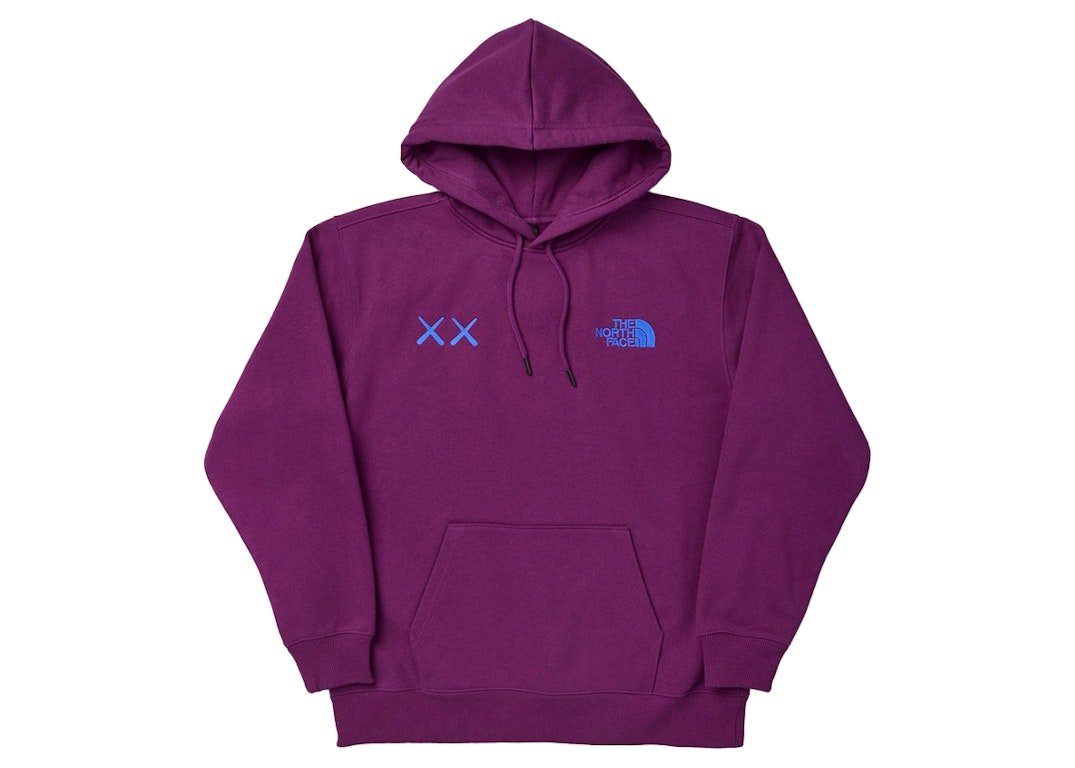 Pre-owned Kaws X The North Face Popover Hoodie Pamplona Purple