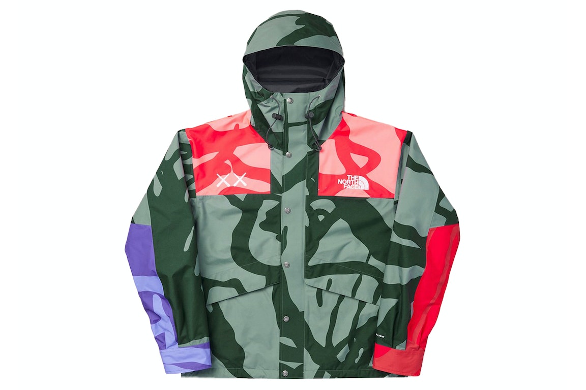 Pre-owned Kaws X The North Face Retro 1986 Mountain Jacket Balsam Green 86 Print