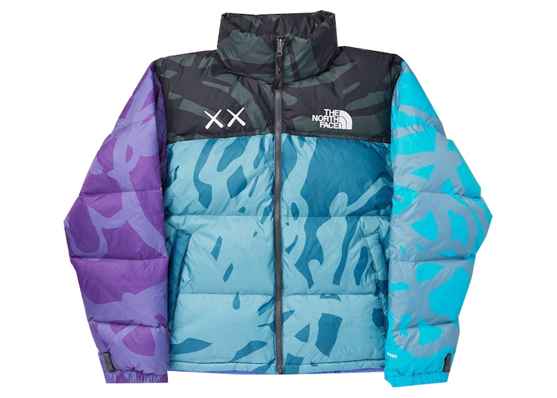 KAWS x The North Face Retro 1996 Jacket Monterey Blue Nuptse Print