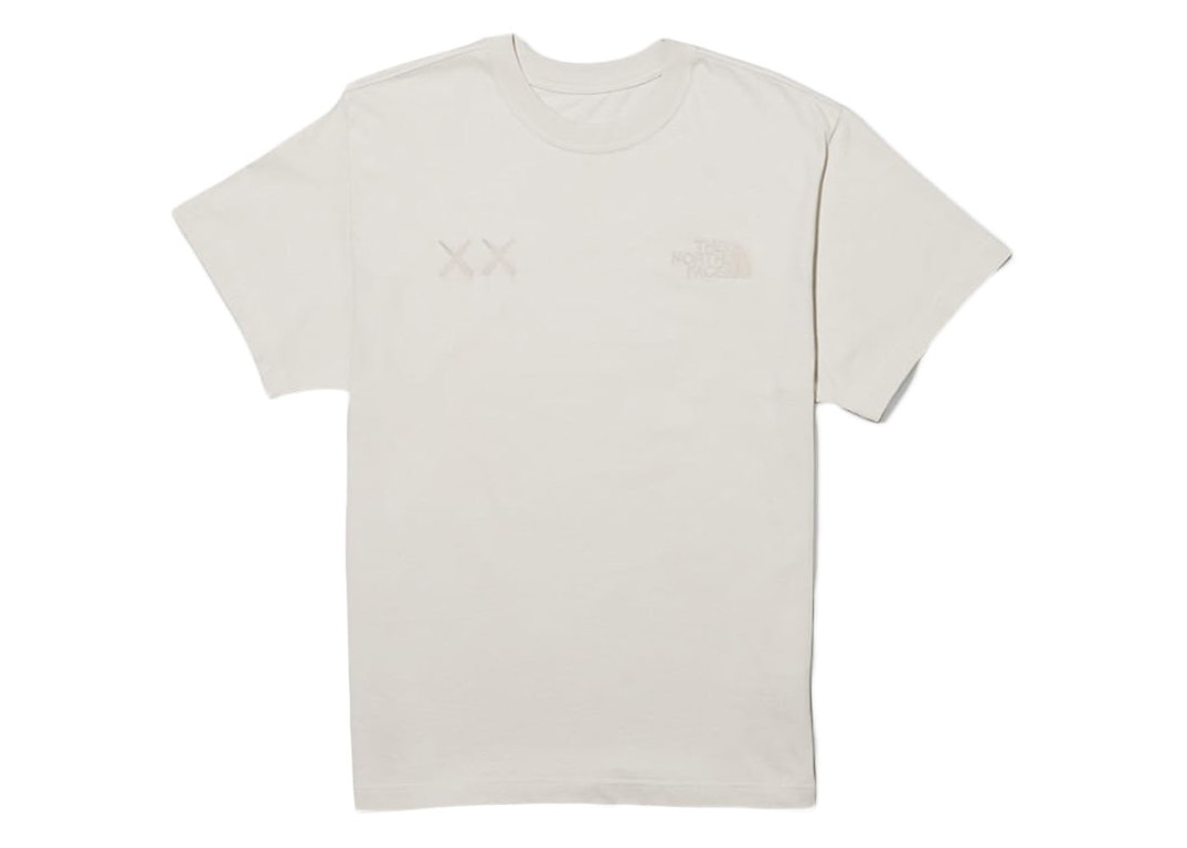 Pre-owned Kaws X The North Face T-shirt Moonlight Ivory