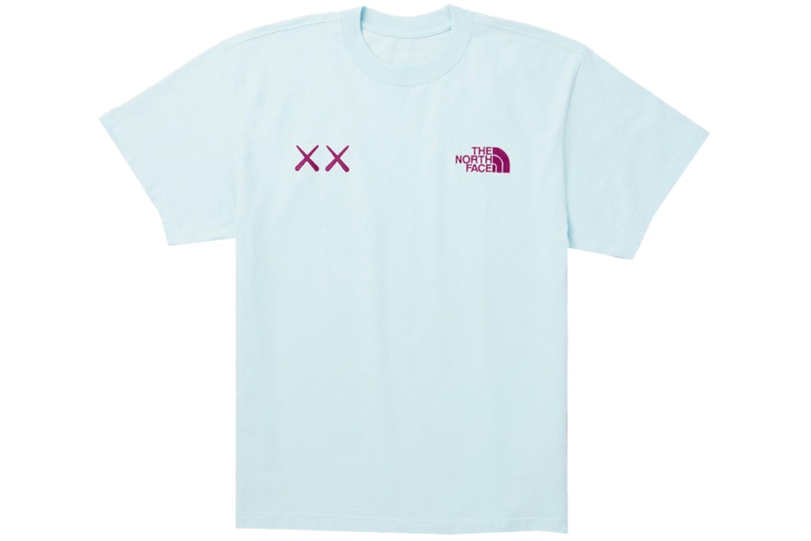 Pre-owned Kaws X The North Face Tee Ice Blue