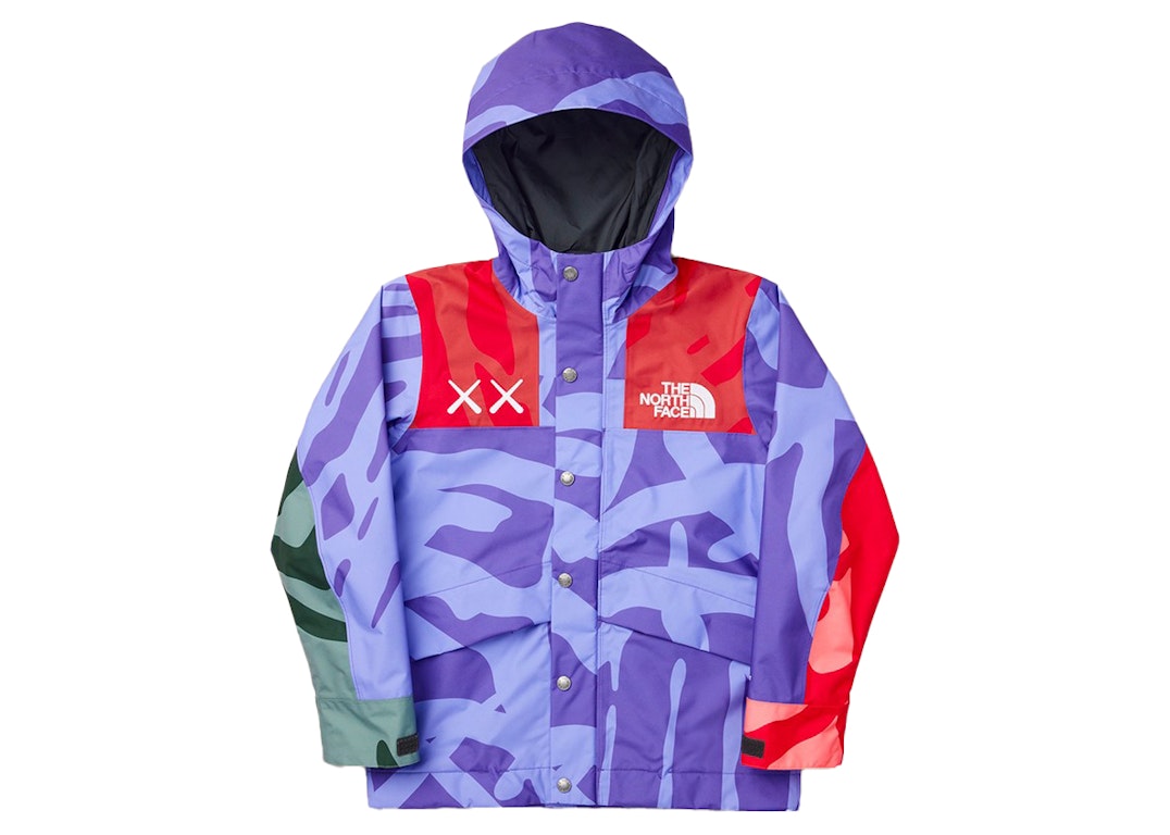 Pre-owned Kaws X The North Face Youth 1986 Mountain Jacket Kw Peak Purple 86 Print