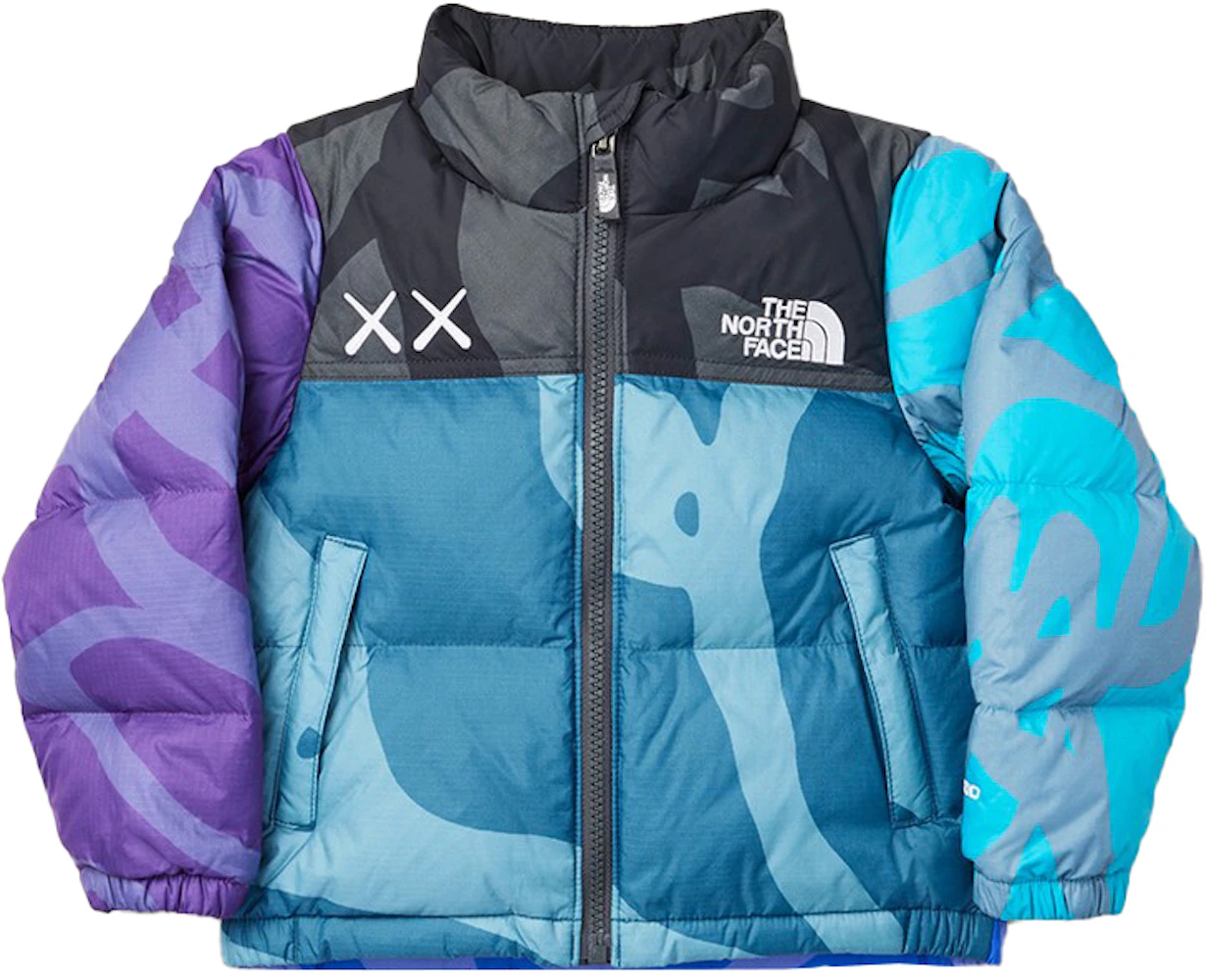 KAWS x The Face Youth Retro Nuptse Jacket Monterey Blue Nuptse Print Kids' - FW21 US