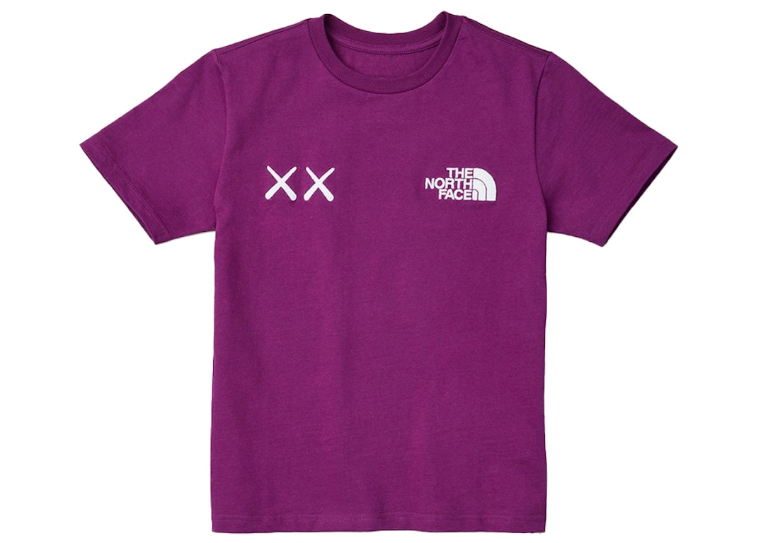 Pre-owned Kaws X The North Face Youth Tee Pamplona Purple
