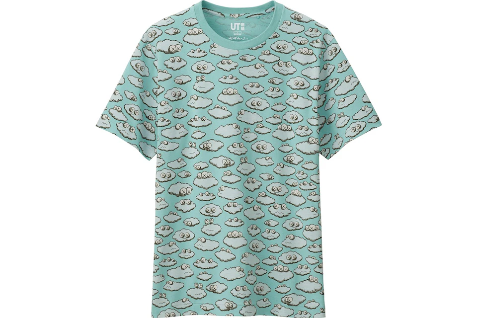 KAWS x Uniqlo All Over Clouds Tee Light Blue