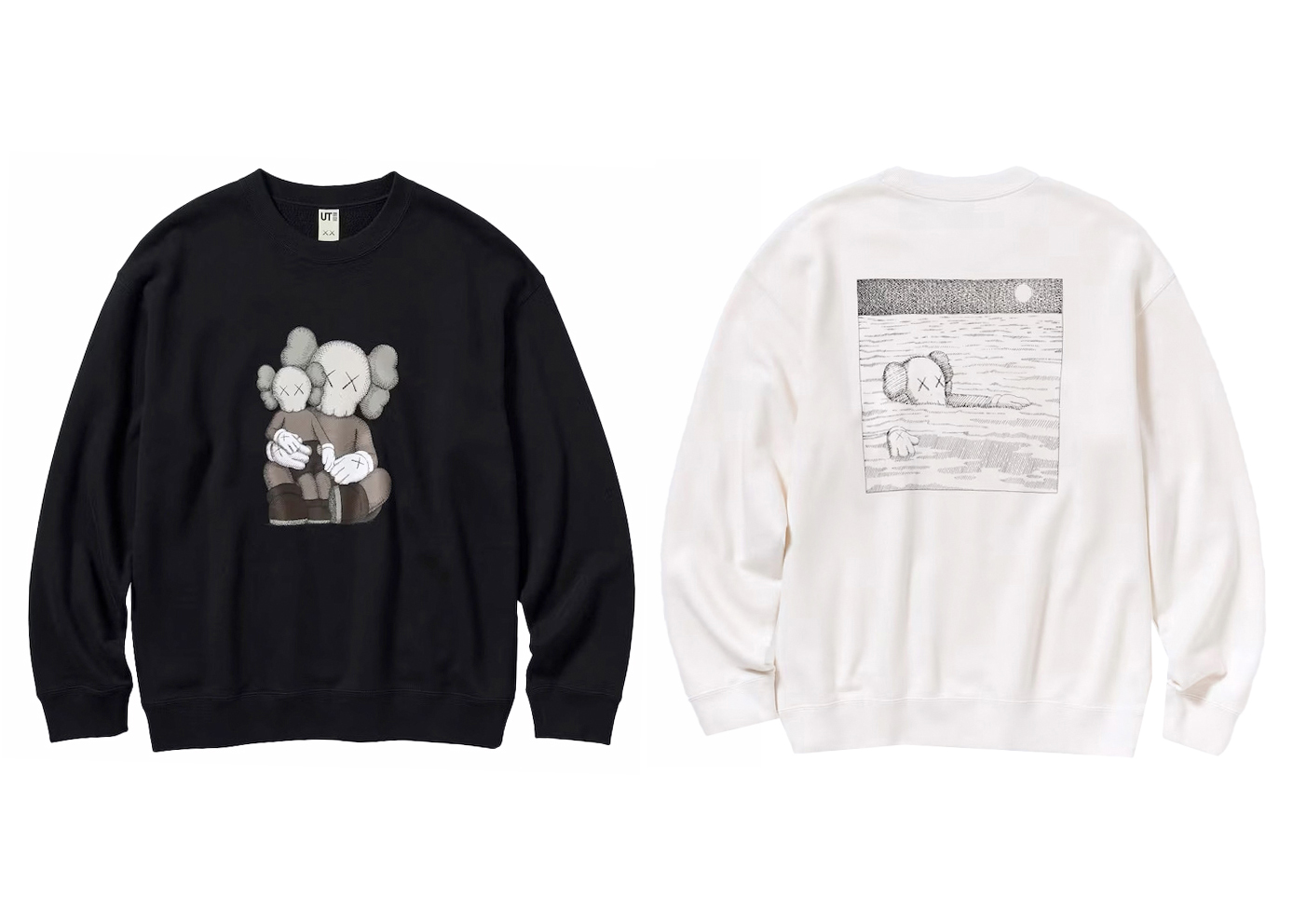 KAWS x Uniqlo Longsleeve Sweatshirt (Set of 2) Off White/Black