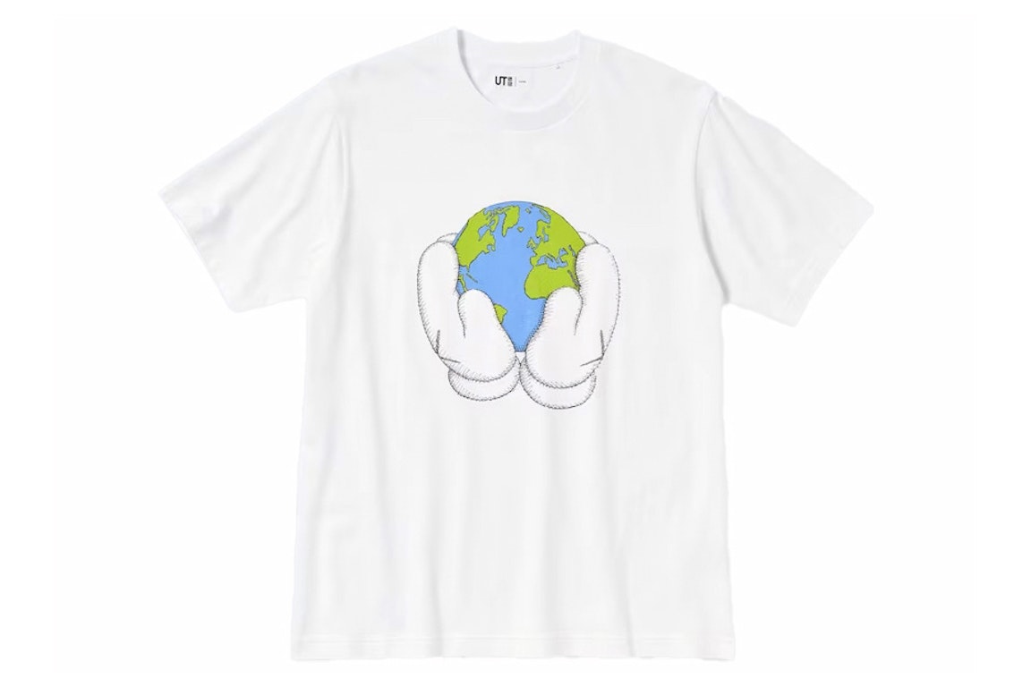 Pre-owned Kaws X Uniqlo Peace For All S/s Graphic T-shirt (asia Sizing) White