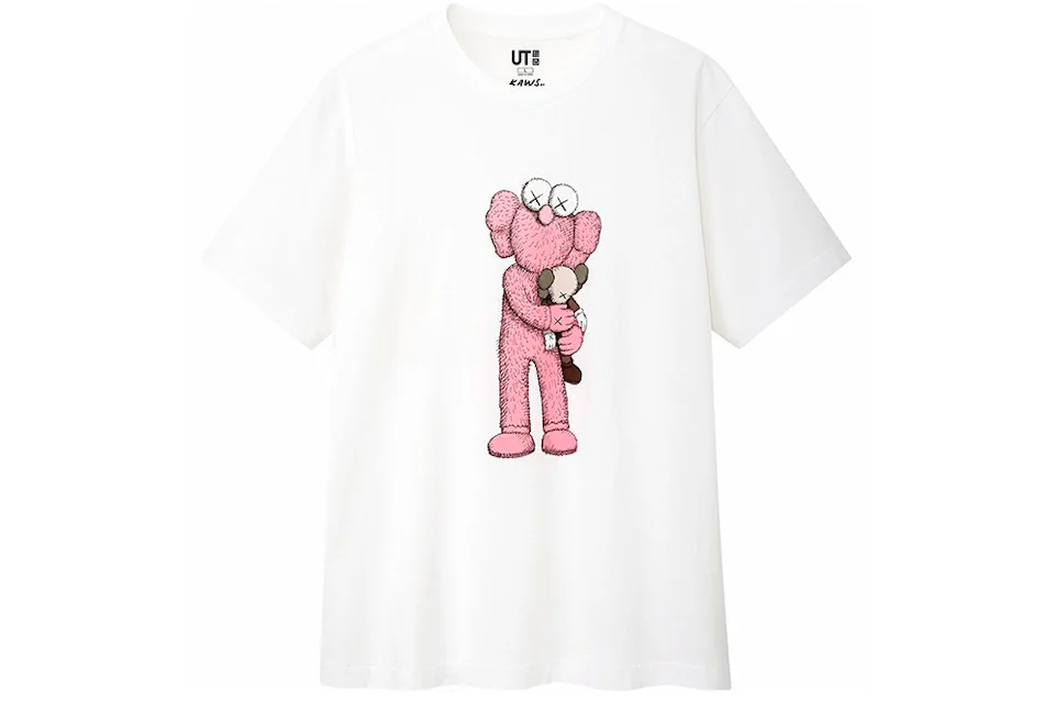 T-shirt KAWS x Uniqlo BFF rose blanc (tailles US)