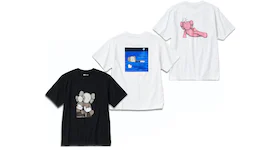KAWS x Uniqlo UT 短袖印花T恤（三件組）（亞洲尺碼）白色/黑色