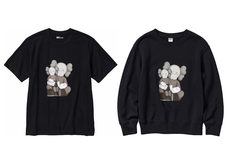 KAWS x Uniqlo UT Short Sleeve T-shirt & Sweatshirt Set Black/Black