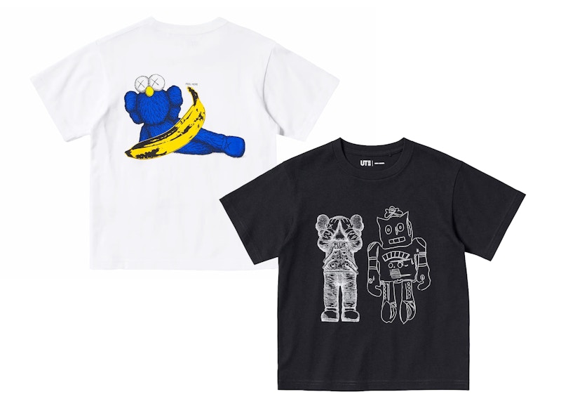 KAWS x Uniqlo Warhol Kids UT Graphic 471935 476424 T shirt Set Asia Sizing White Black SS24 US