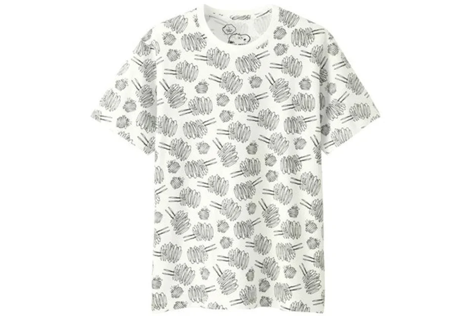 KAWS x Uniqlo x Peanuts Dust Cloud All Over Tee (Japanese Sizing) White