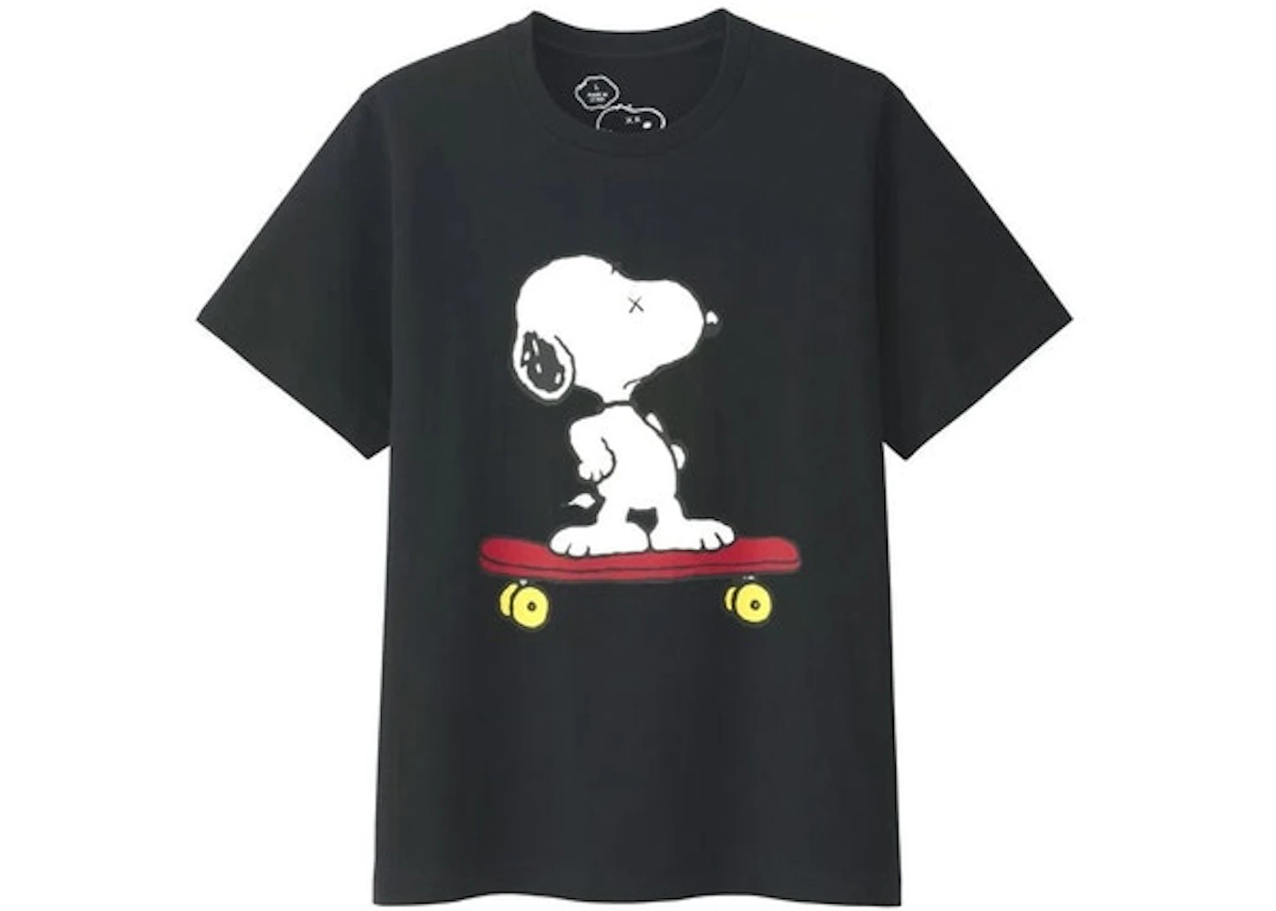 Kaws X Uniqlo X Peanuts Snoopy Skateboarding Tee Japanese Sizing Black Ss17 Kaws X Uniqlo X Peanuts Snoopy Skateboarding Tee Japanese Sizing Black Ss17
