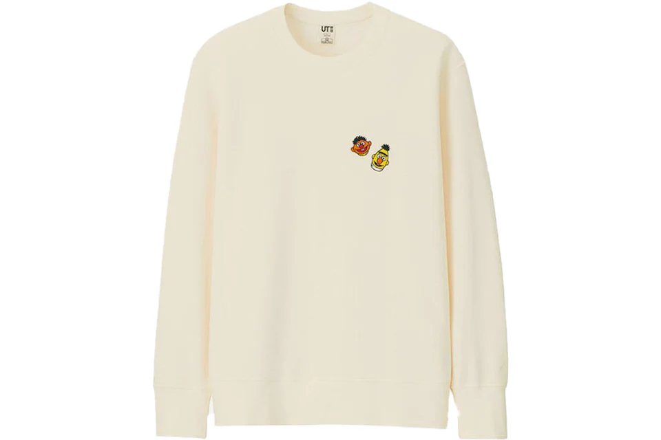 KAWS x Uniqlo x Sesame Street Bert & Ernie Heads Sweatshirt Natural
