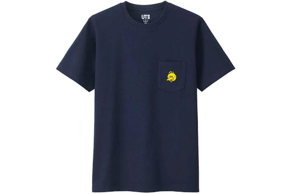 KAWS x Uniqlo x Sesame Street Big Bird Pocket Tee (Japanese Sizing) Navy