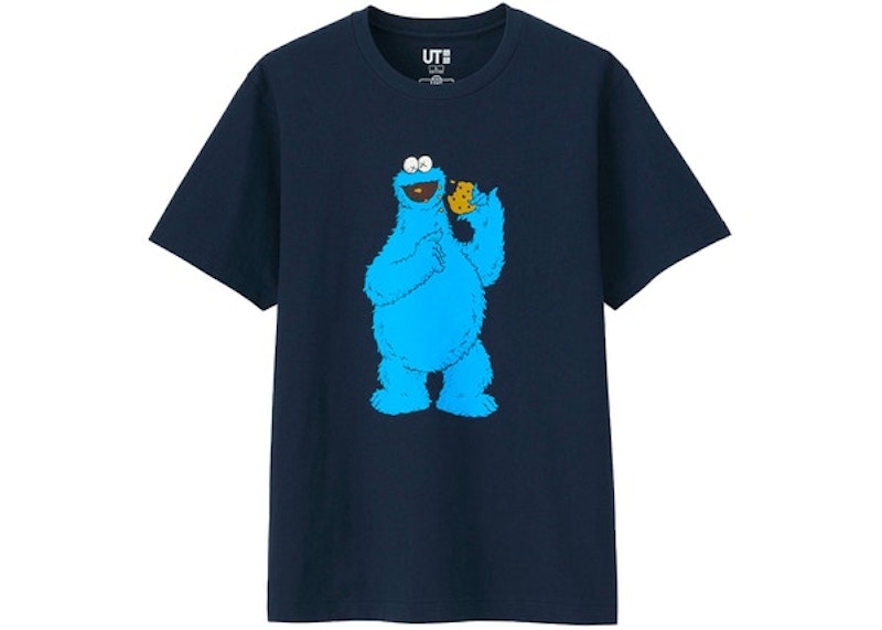 KAWS x Uniqlo x Sesame Street Cookie Monster Tee (Japanese Sizing