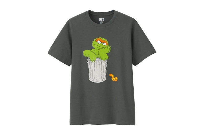 KAWS x Uniqlo x Sesame Street Oscar The Grouch Tee Gray - SS18 - US