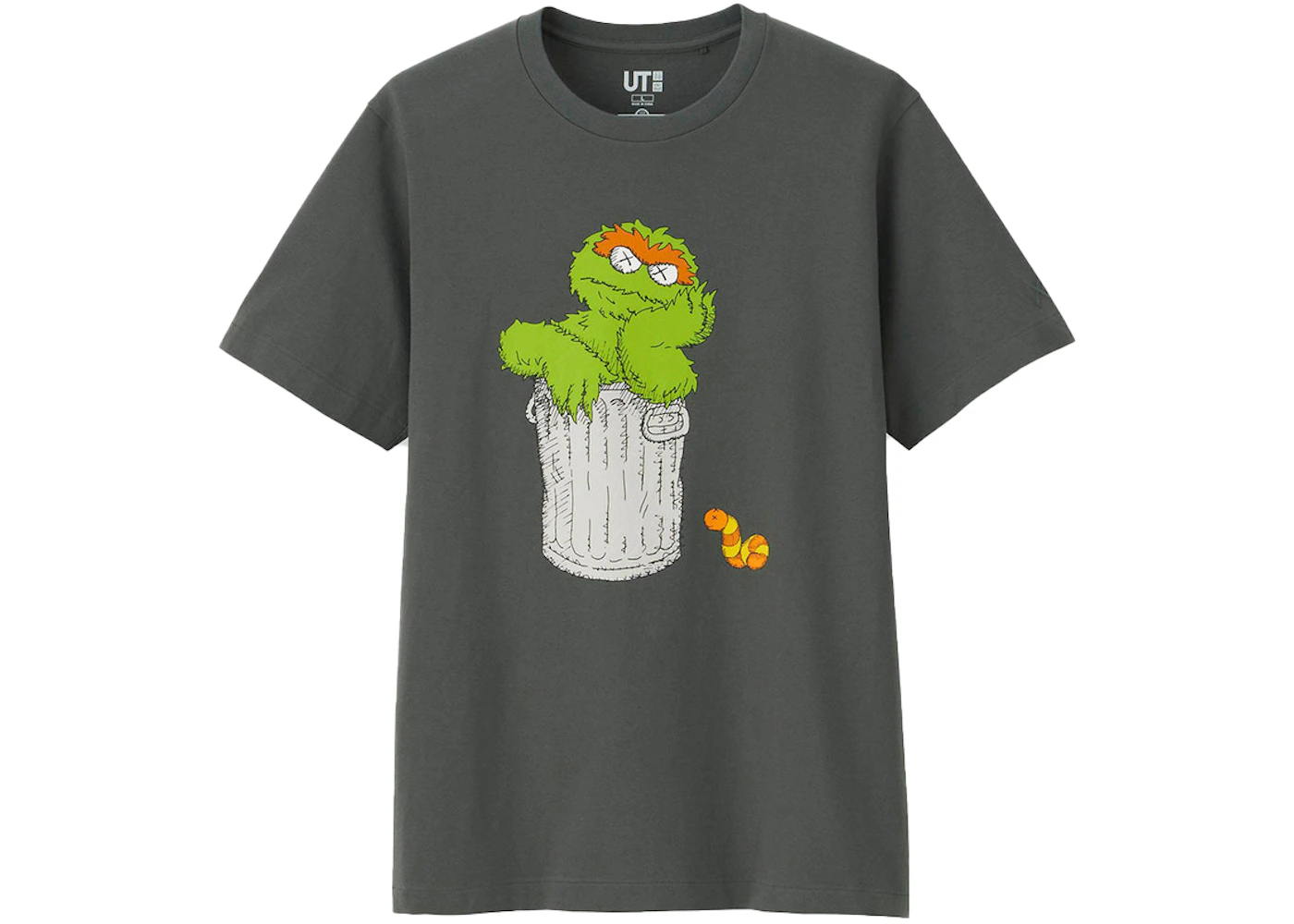 KAWS x Uniqlo x Sesame Street Oscar The Grouch Tee Gray SS18 US