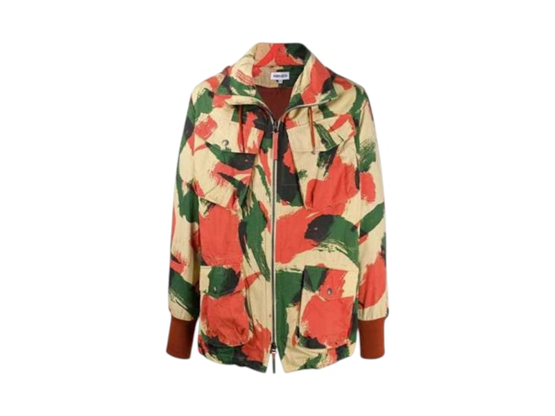Pre-owned Kenzo Men's Brushed Camo Overdyed Utility Parka In Multi