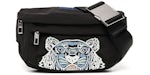 KENZO Sac banane Tigre brodé Noir/Bleu clair