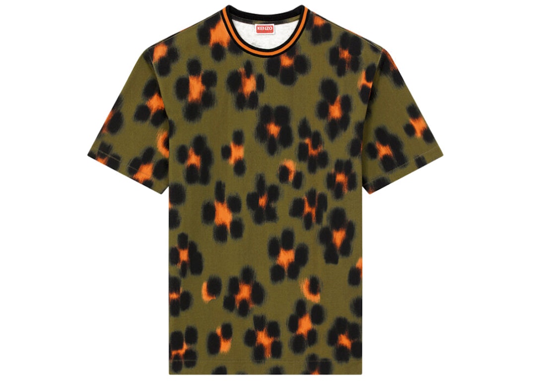 Pre-owned Kenzo Hana Leopard T-shirt Khaki