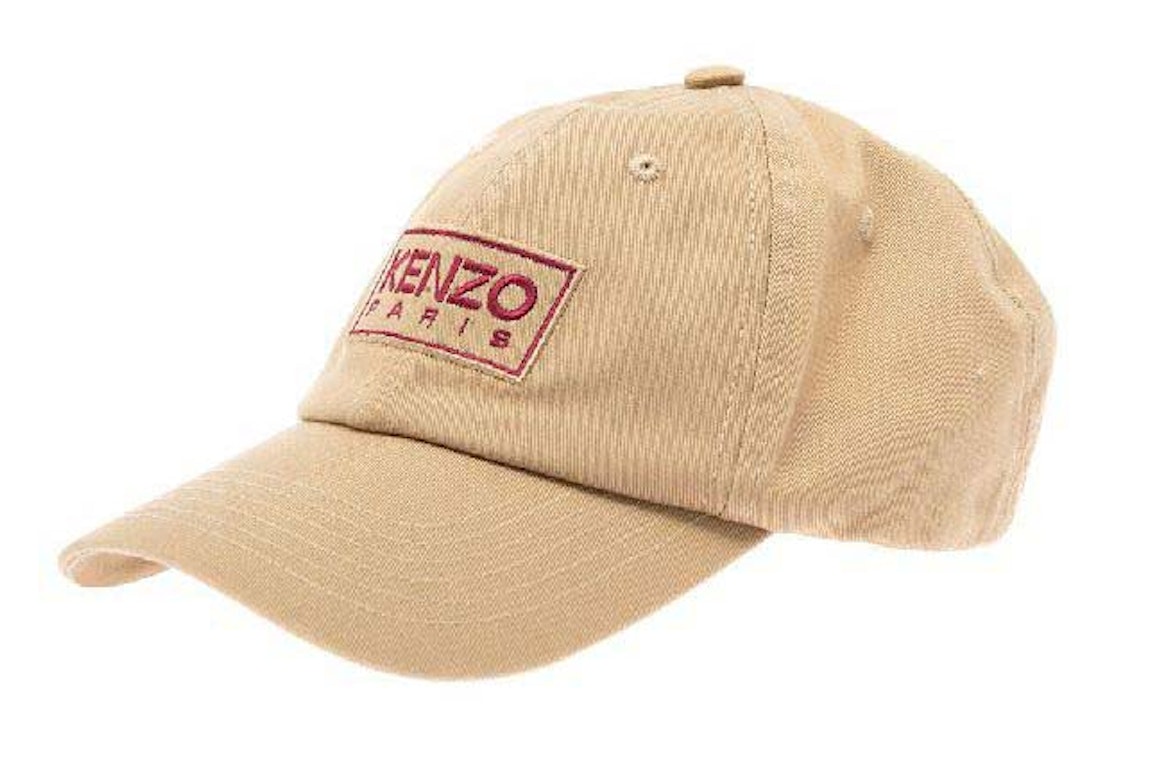 Pre-owned Kenzo Logo Patch Baseball Hat Beige