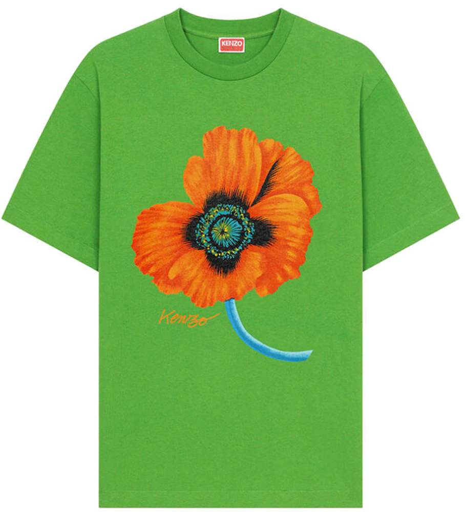 KENZO POPPY by Nigo Front Print T-Shirt Grass Green