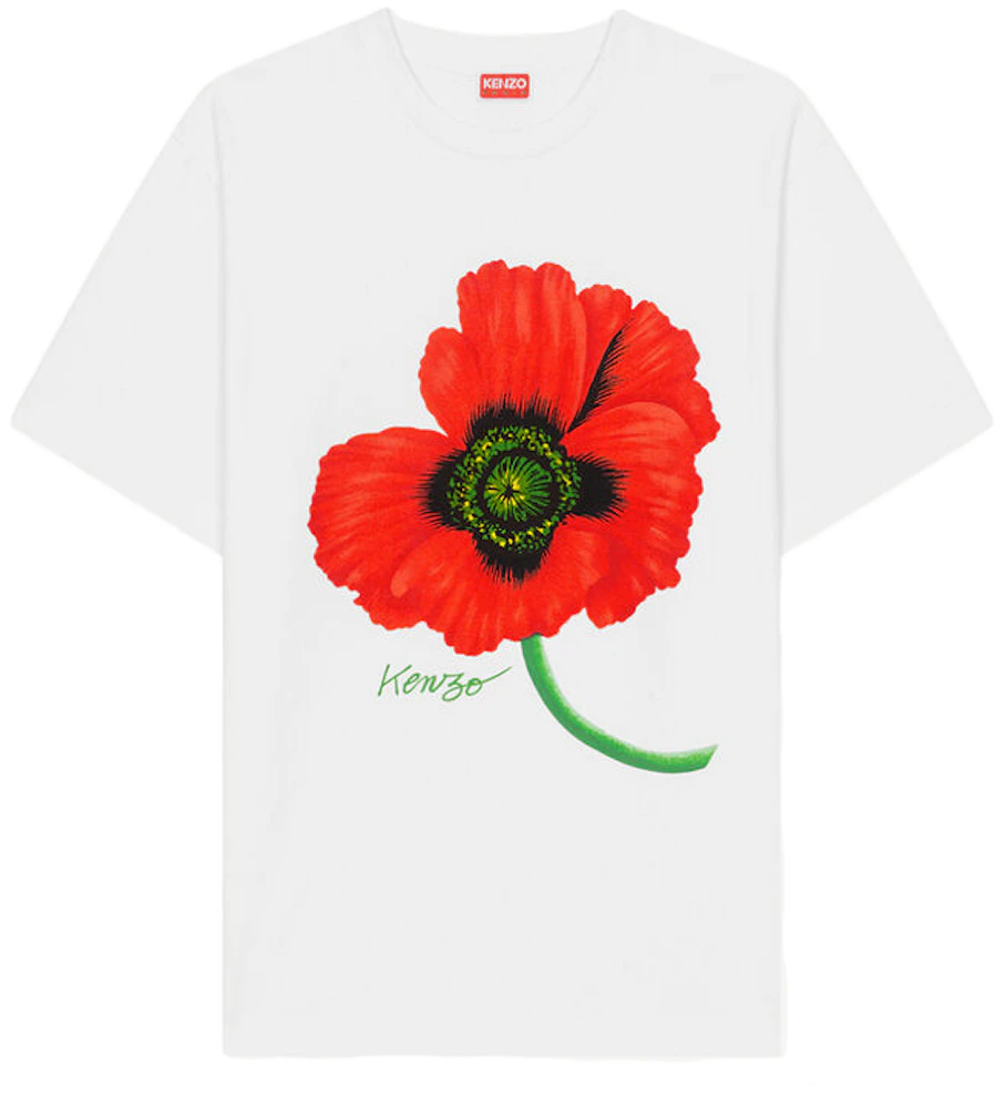 Kenzo Poppy by Nigo Front Print T-Shirt White