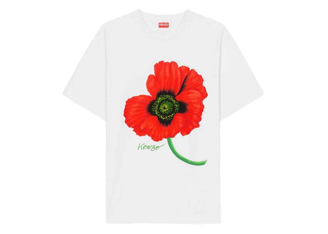 Pre-owned Kenzo Poppy By Nigo Front Print T-shirt White