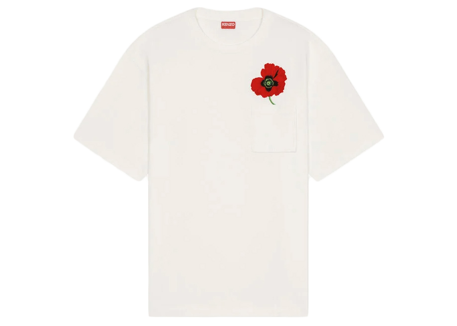 KENZO POPPY by Nigo Oversized Pocket T-Shirt Off White Men's