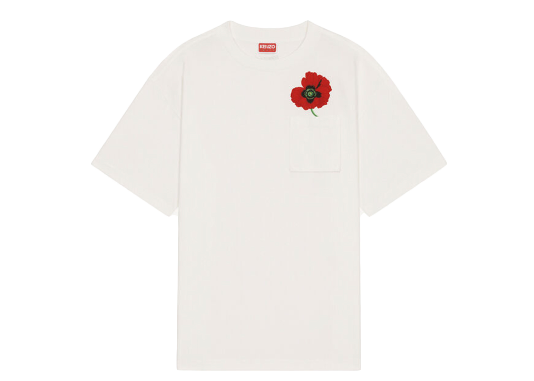 KENZO POPPY by Nigo Women's Oversized Pocket T-Shirt Off White ...