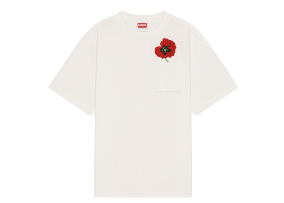 Pre-owned Kenzo Poppy By Nigo Women's Oversized Pocket T-shirt Off White