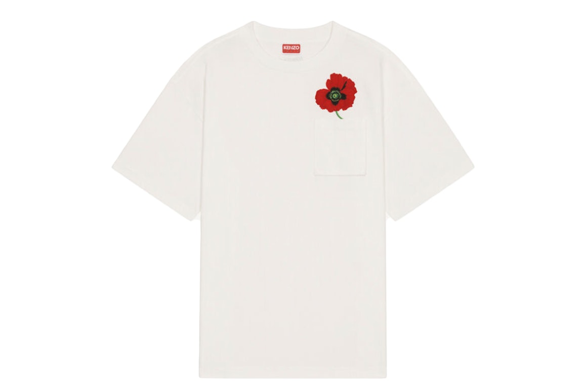 Pre-owned Kenzo Poppy By Nigo Women's Oversized Pocket T-shirt Off White