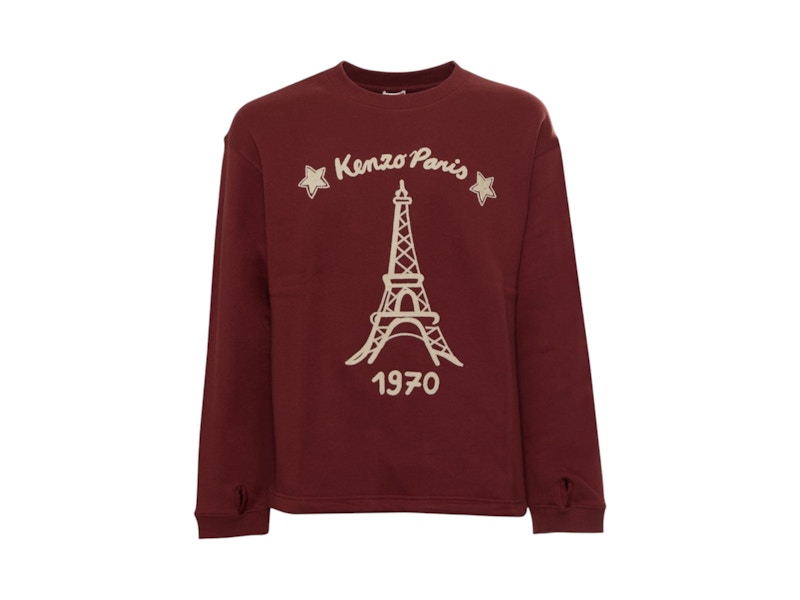 KENZO Souvenir Sweatshirt Paris mit Logo Burgunderrot Herren – DE