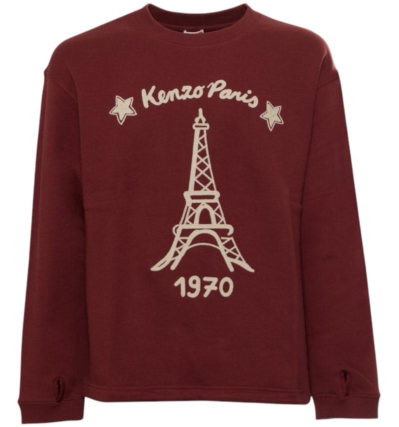 KENZO Souvenir Sweatshirt Paris mit Logo Burgunderrot Herren – DE