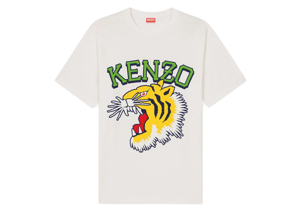 KENZO Tiger Varsity Relaxed T-Shirt Off White