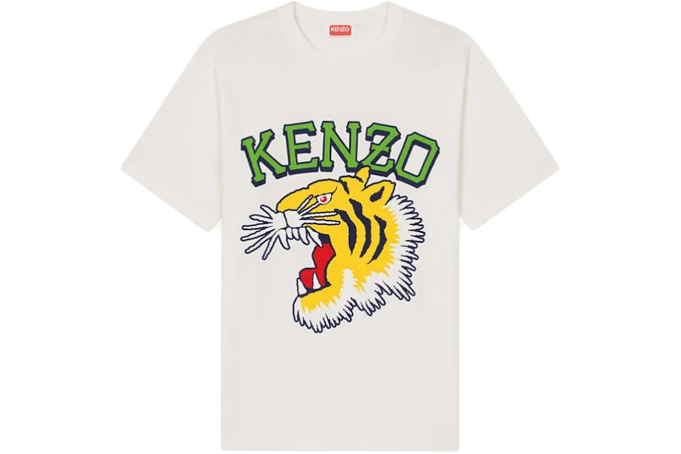 tag et billede kran bjerg KENZO Tiger Varsity Relaxed T-Shirt Off White - SS23 Men's - US