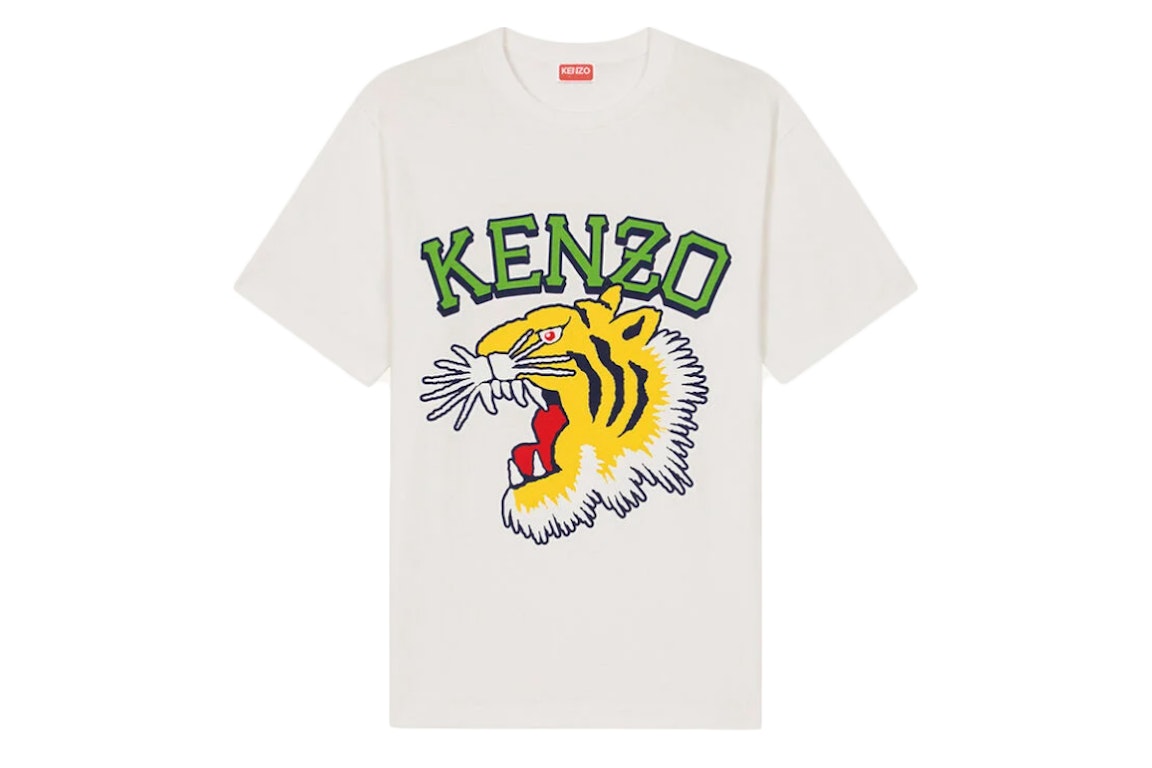 Pre-owned Kenzo Tiger Varsity Relaxed T-shirt Off White
