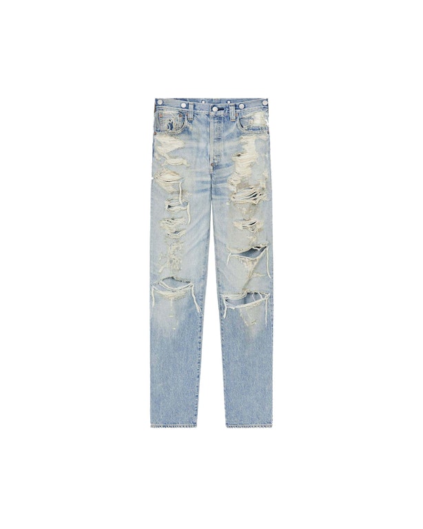 Pre-owned Kenzo X Levi's 501 1933 Distressed Jeans Stone Bi Dirty Blue Denim