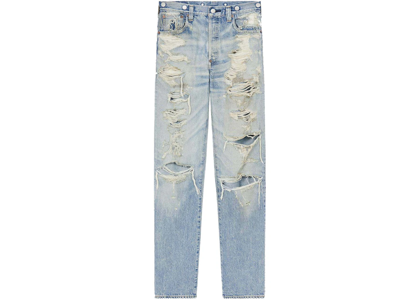 KENZO x LEVI'S 501 1933 Distressed Jeans Stone BI Dirty Blue Denim
