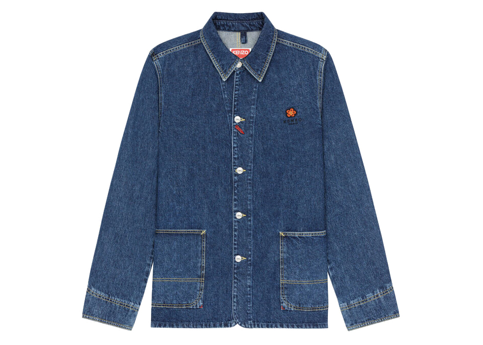KENZO x Nigo Boke Flower Crest Denim Workwear Jacket Blue Men's 