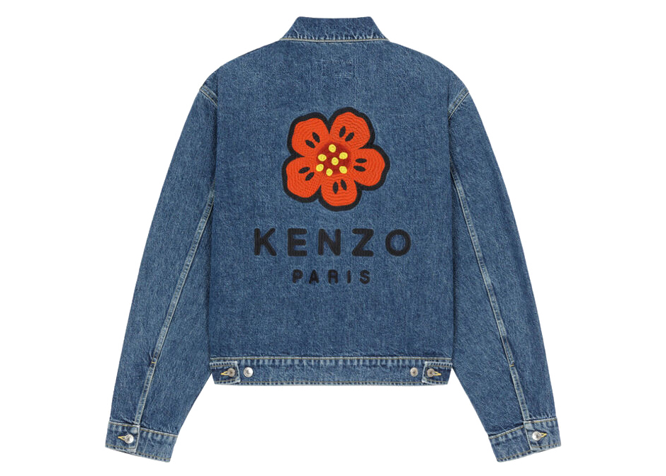 KENZO x Nigo Boke Flower Embroidered Denim Tracker Jacket Blue